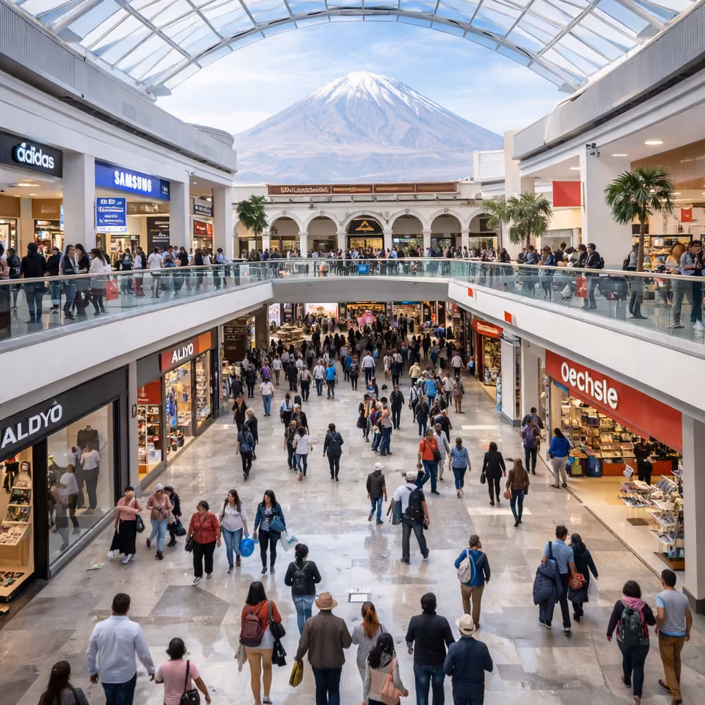 Centro comercial con gran afluencia de consumidores