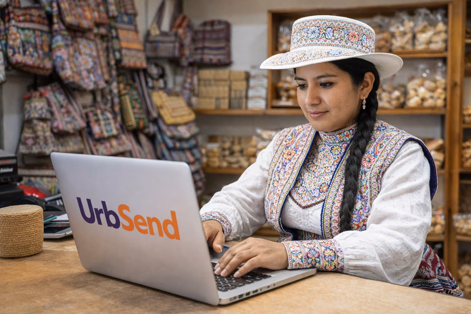 Emprendedora preparando pedidos de comercio electrónico