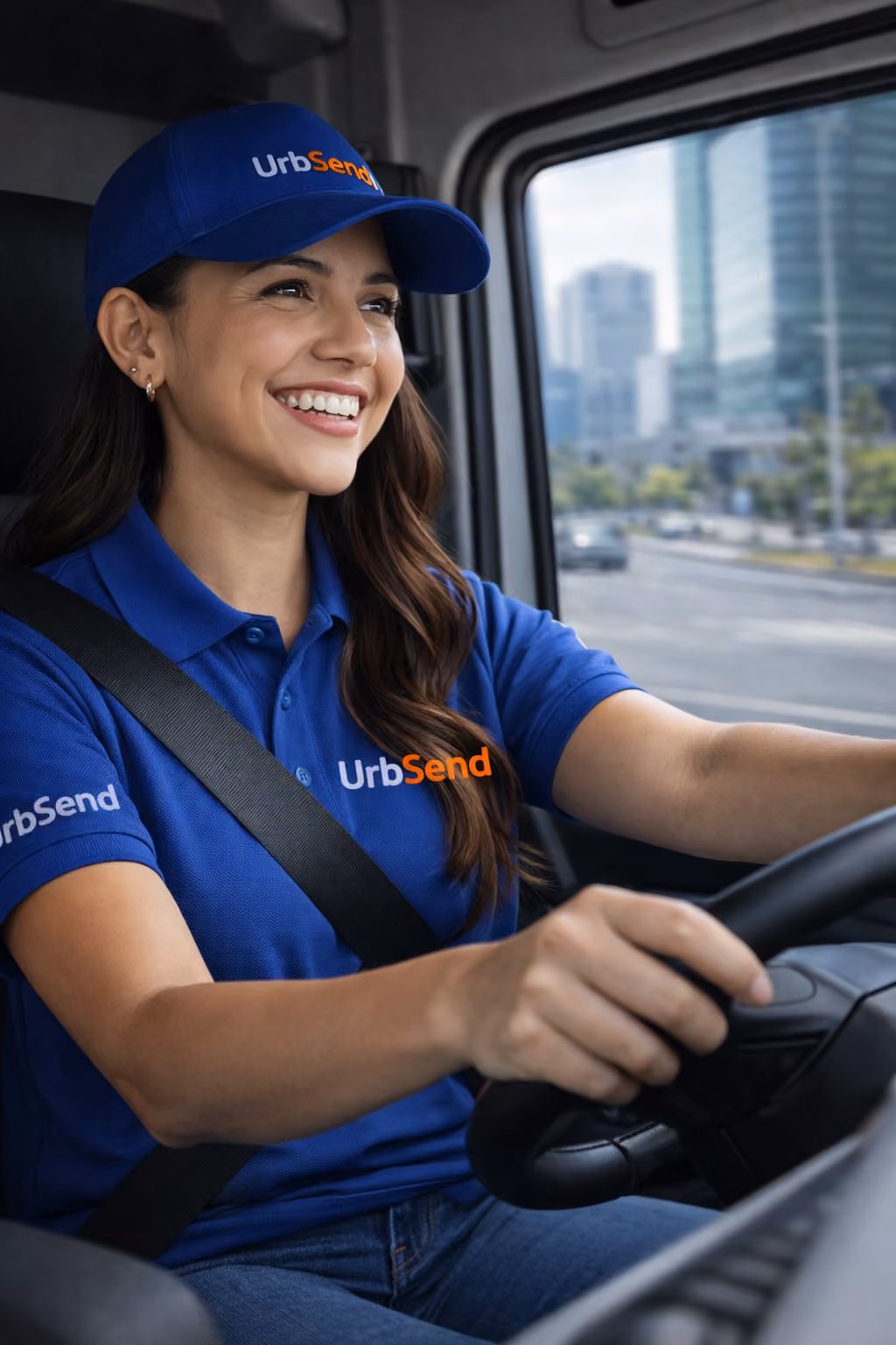 Conductora de camión socia de UrbSend