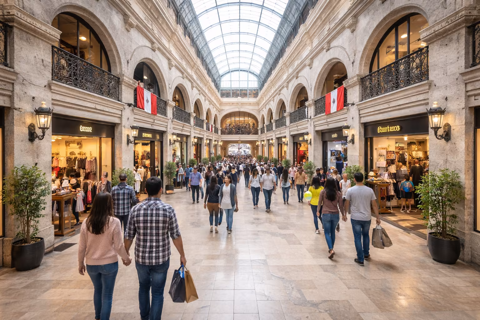 Galería comercial de moda de lujo